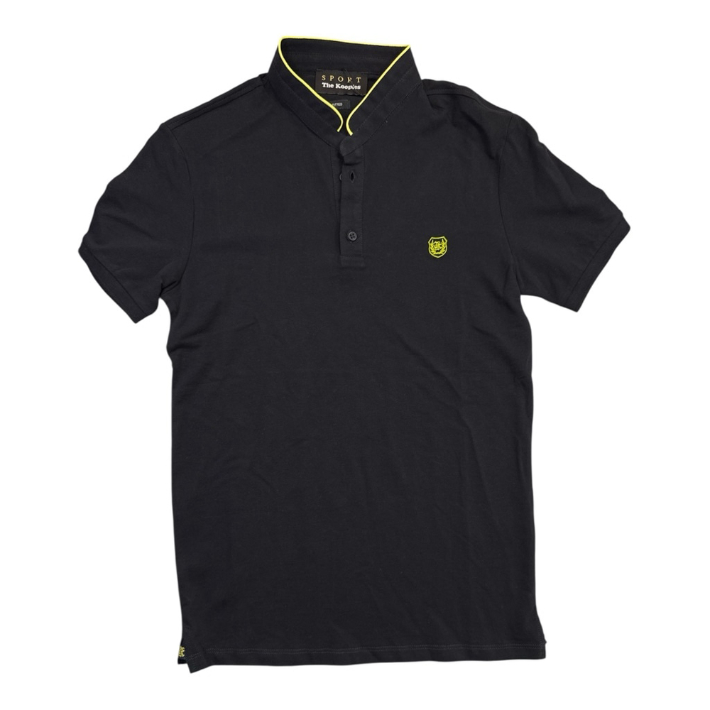 THE KOOPLES SPORT Men's Black & Yellow Fitted Polo Shirt XS